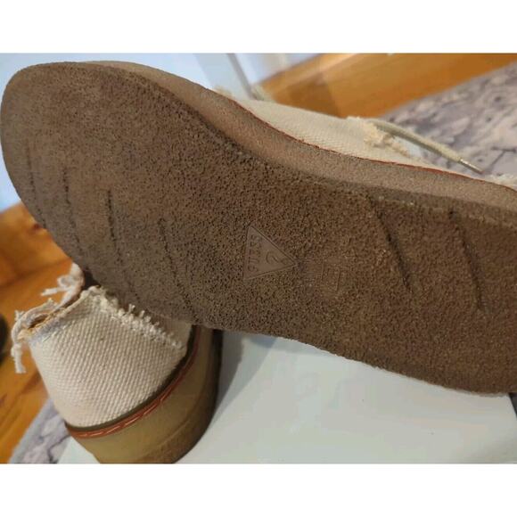 GUESS Ivory Burlap Lace Up Loafer Size 7.5 Men's Casual 04103 EUC! - Picture 8 of 9
